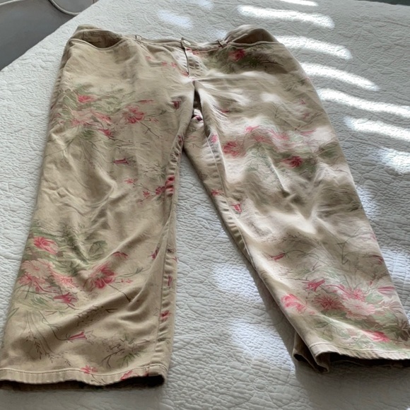 Polo Ralph Lauren Pants - Polo Ralph Lauren Floral Straight Leg Pants - Pink and Tan